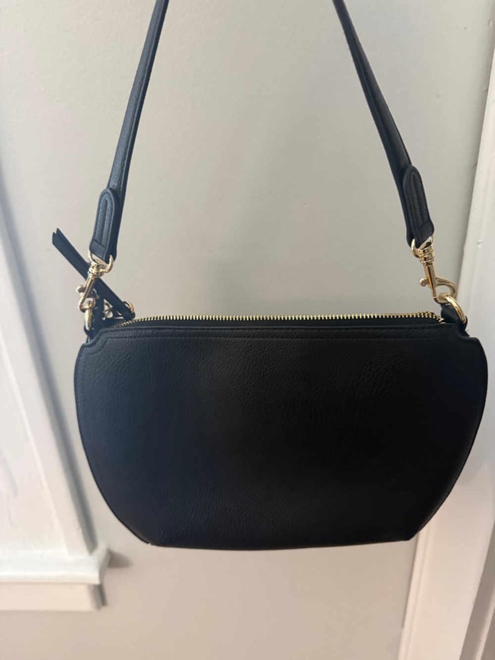 Universal Thread Black Half-Moon Crossbody Bag with Gold Hardware